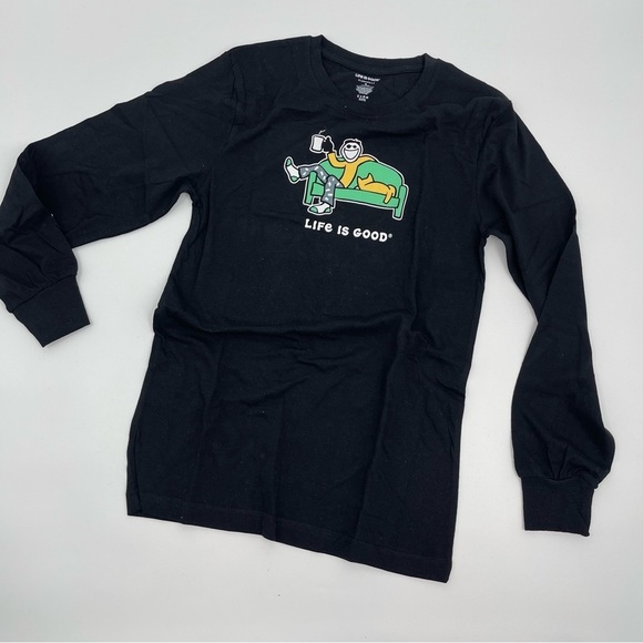 Life is Good Men’s Size Small lounge sleep pajama set black gray Jake lounging - Picture 4 of 9